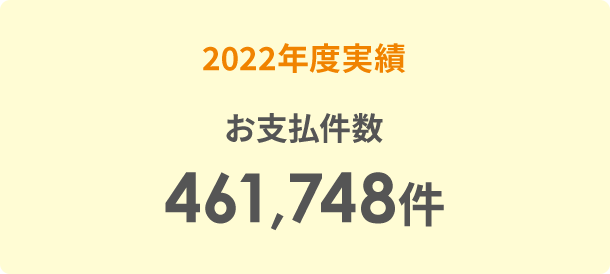 2022年度実績 お支払件数461,748件